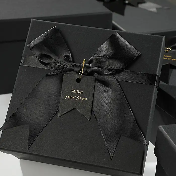 black gift boxes