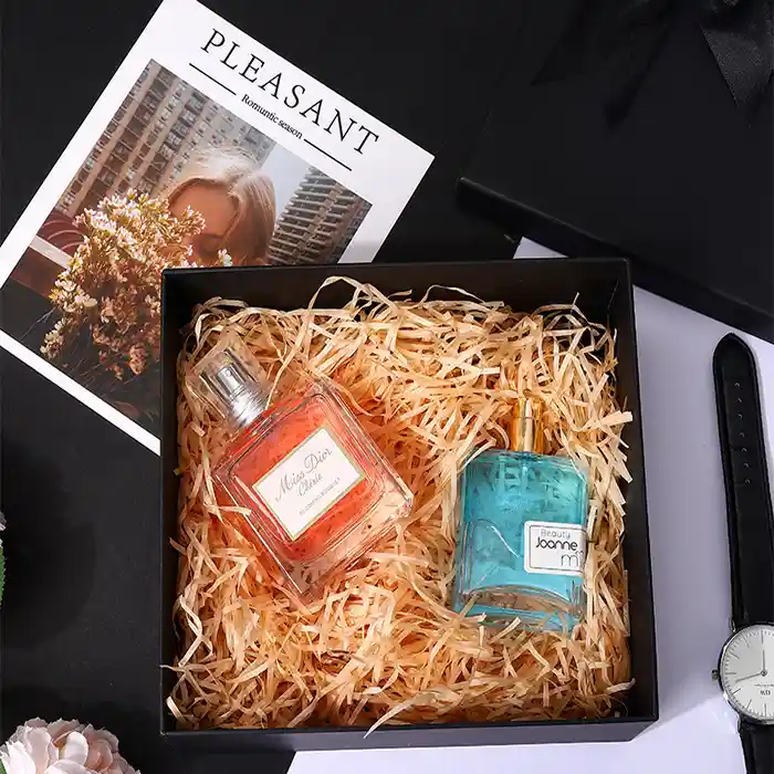 black cardboard gift box