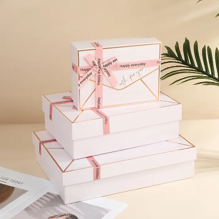 Bow Pink Gift Box Holiday Packaging Boxes