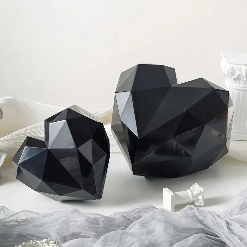 black heart shaped gift box