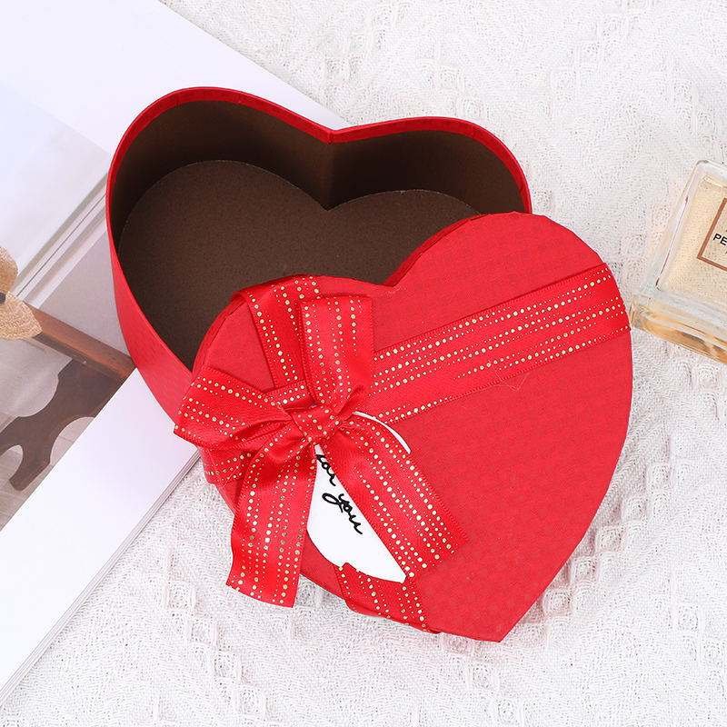 empty heart shaped gift box
