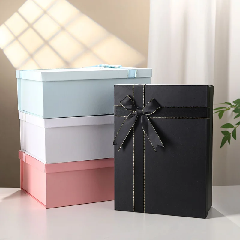 folding magnetic gift box with ribbon​