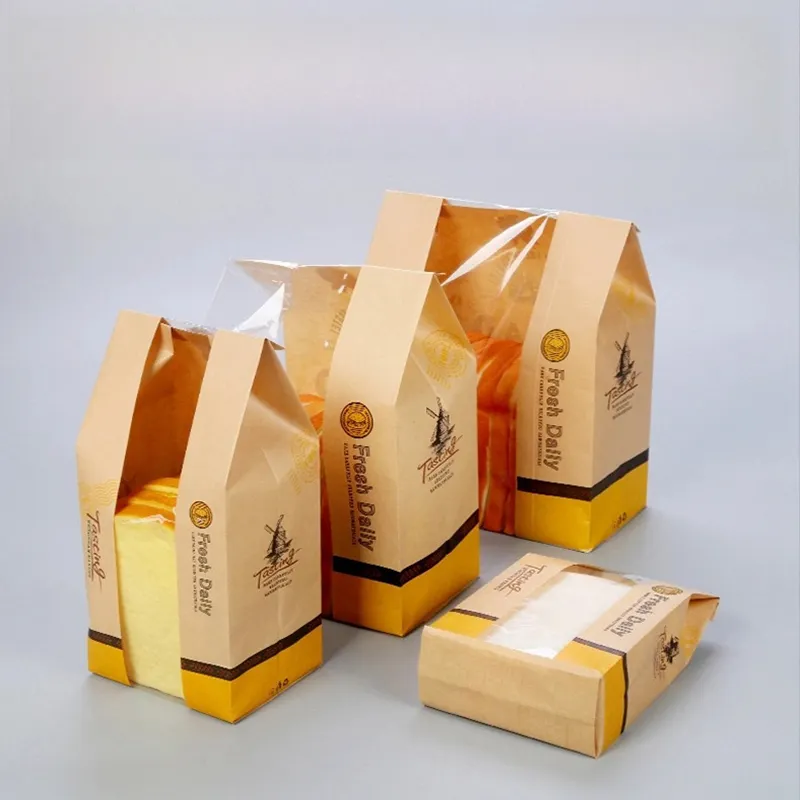 kraft paper food bag with clear window​